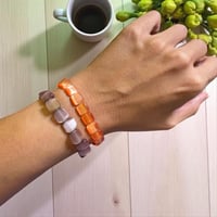 إسوارتان مطاطية من حجر كات آي بنفسجي الفاتح والبرت...