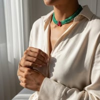 قلادة حجر الأفانتورين مع فص روبي في المنتصف – تواز...