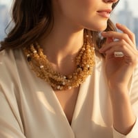 قلادة السترين واللؤلؤ والجارنيت بالفضة