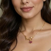 قلادة حب راقية من الفضة 925 مطلية بالذهب، تتألق بح...