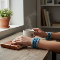 ٣ أساور الأكوامارين المطاطية