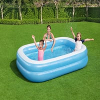 مسبح نفخ مستطيل ازرق طبقتين