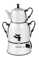 سماور تركي كهربائي فضي اسود 2.8 لتر