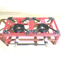 موقد غاز عينين مستطيل احمر حوامل زهر اسود