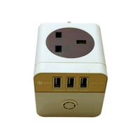 فيش ذكي (قسام كهرباء) ب 4 منافذ للطاقة و 3 usb