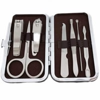 مجموعة العناية بالرجل 18 قطعة مع حقيبة لون بني