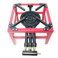 موقد غاز مربع احمر 3 عيون حوامل زهر