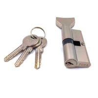 قلب باب خشب فضي مع مفتاح