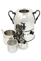 سماور تركي كهربائي فضي اسود 2.8 لتر