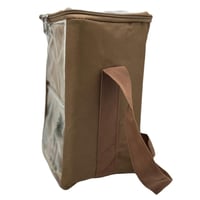 شنطة ترمس قماش بني شفاف