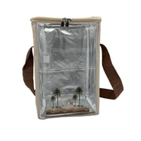 شنطة ترمس قماش بيج شفاف