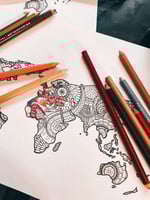 خريطة العالم ماندالا للتلوين