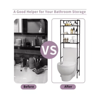 رف تخزين فوق المرحاض من 3 طبقات من دروبينا