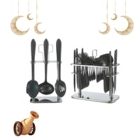 طقم ملاعق بستاند اسود