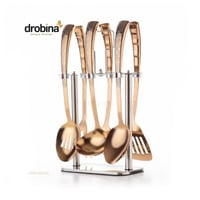 طقم ملاعق غرف 7 قطع برونز ذهبي drobina