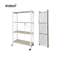 رف تخزين مخرم قابل للطي 4 طبقات ابيض