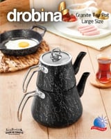 طقم براريد شاي غرانيت دورين اسود فضي L