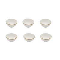 طقم زبادي شوربة بورسلين ذهبي 16 قطعة