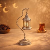 فانوس رمضان بإضاءة فضي