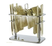 طقم ملاعق 30 قطعة ذهبي كامل drobina