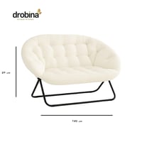 كنبة صوفا 140سم بوكليه ابيض قابلة للطي