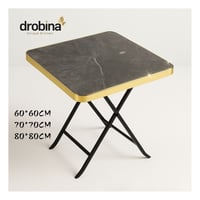 طاولة مربع قابلة للطي رمادي ذهبي