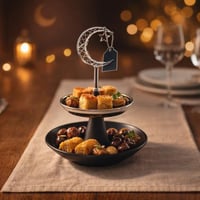 شيالة فناجين أو حلوى دورين بإضاءة فضي