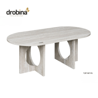 طاولة ضيافة خشبية بشكل بيضاوي