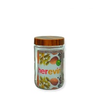 مرطبان زجاج 0.75لتر سادة خشبي