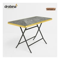 طاولة مستطيل قابلة للطي رمادي ذهبي