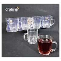 طقم كاسات شاي شفاف زجاج 4 حبة