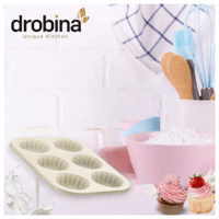 قالب كوب كيك 6 خانة مزخرف دروبينا Cream