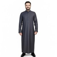 دشداشة كويتي رجالي شتوية زرار (مقاس خاص)