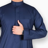 ثوب رجالي شتوي كحلي سحاب (سادة)