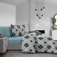 مفرش صيفي مفرد ونص 4 قطع - ليتون -رصاصي - ازرق