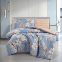 مفرش صيفي مفرد ونص 4 قطع - ليتون - أزرق - بيج