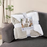 بطانية مخمل وفرو ماريو 200 × 230 - بيج غامق