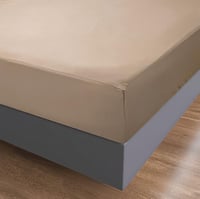 شرشف قطن مزدوج مغاط 3 قطع - بيج