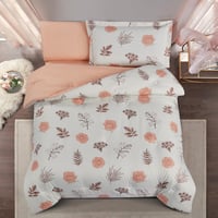 مفرش صيفي مفرد ونص 4 قطع - ليتون -سكري - مشمشي