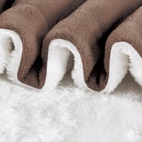 بطانية مخمل وفرو ماريو 200 × 230 - بني غامق