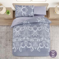 مفرش قطن صيفي مفرد ونص ٤ قطع - فاليريا - رمادي - ر...