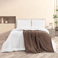 بطانية مخمل وفرو ماريو 200 × 230 - بني غامق