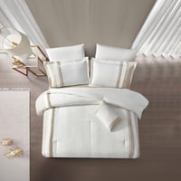 مفرش صيفي مزدوج مطرز مزين بالدانتيل 7 قطع - بولكير...