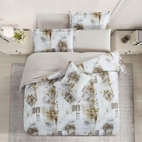 مفرش صيفي مزدوج وجهين ٧ قطع - اوركا - رمادي - رصاص...