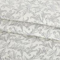 مفرش قطن صيفي مفرد ونص ٤ قطع - نولين -سكري - رمادي