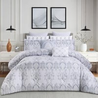 مفرش صيفي مقاس كوين 12 قطعة - كلاريس - رصاصي