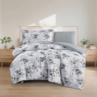 مفرش صيفي مفرد ونص 4 قطع - اديلين - رمادي ثلجي - ر...