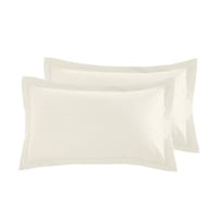 بيت لحاف مقلم مزدوج 6 قطع - كريمي