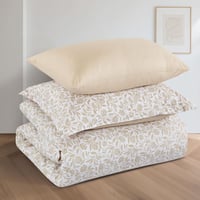 مفرش قطن صيفي مفرد ونص ٤ قطع - نولين -كريمي - بيج