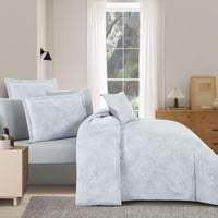 مفرش صيفي مفرد ونص وجهين 4 قطع - سيلون -رصاصي - رم...